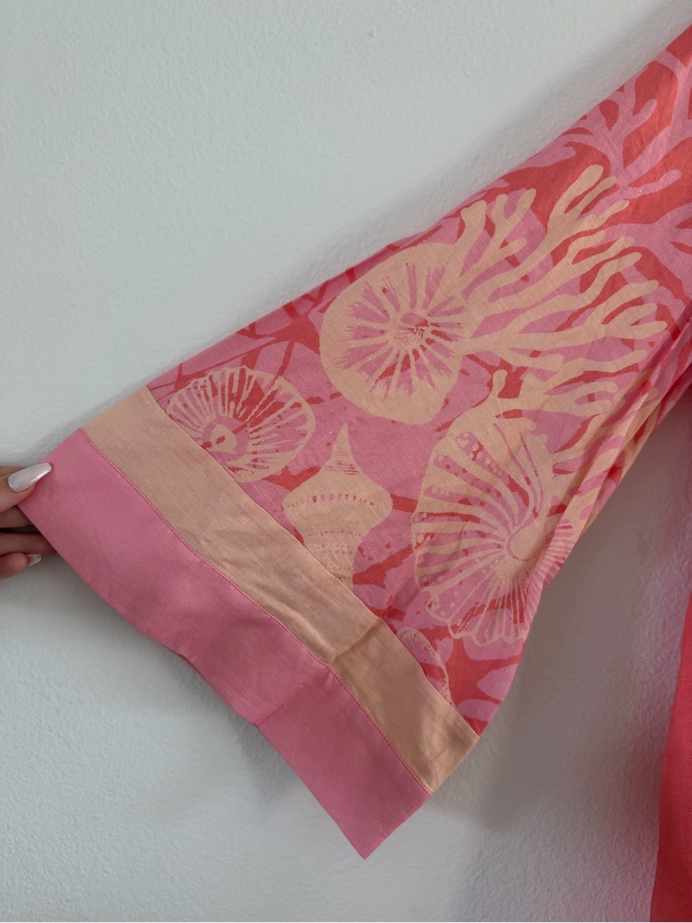 Tuckernuck Women’s Hopewell Coral Printed V-Neck Lorena Caftan Maxi Dress NWT - Picture 4 of 6